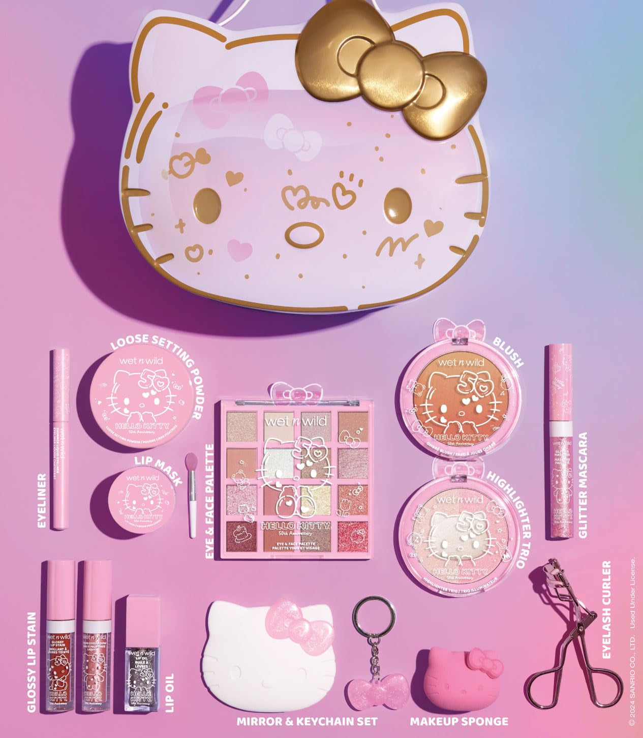 Celebrate with Hello Kitty: Exclusive 13-Piece Makeup Set in a Limited-Edition Keepsake Box for Versatile, Stunning Looks